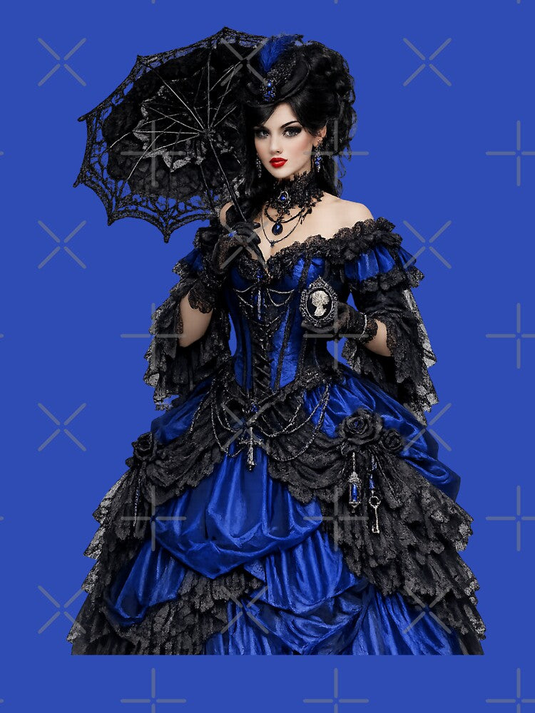 Victorian Gothic Lady Cobalt Blue Aesthetic Gift by vampbabe54
