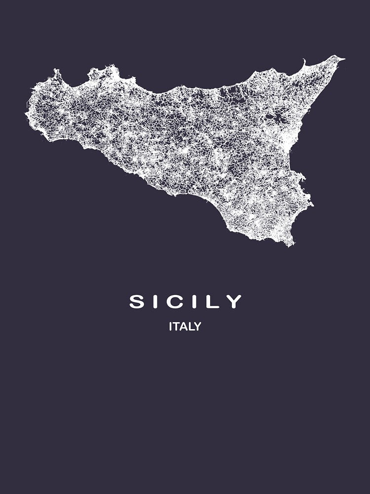 Sicily city map, Sicily map art, Italy map, Italy province by MondoArtShop