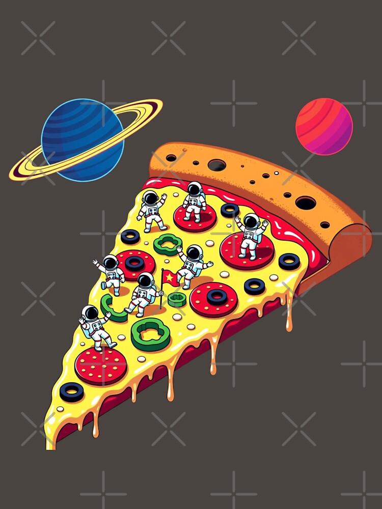 Astronauts Riding a Pizza in Space by Bittor18