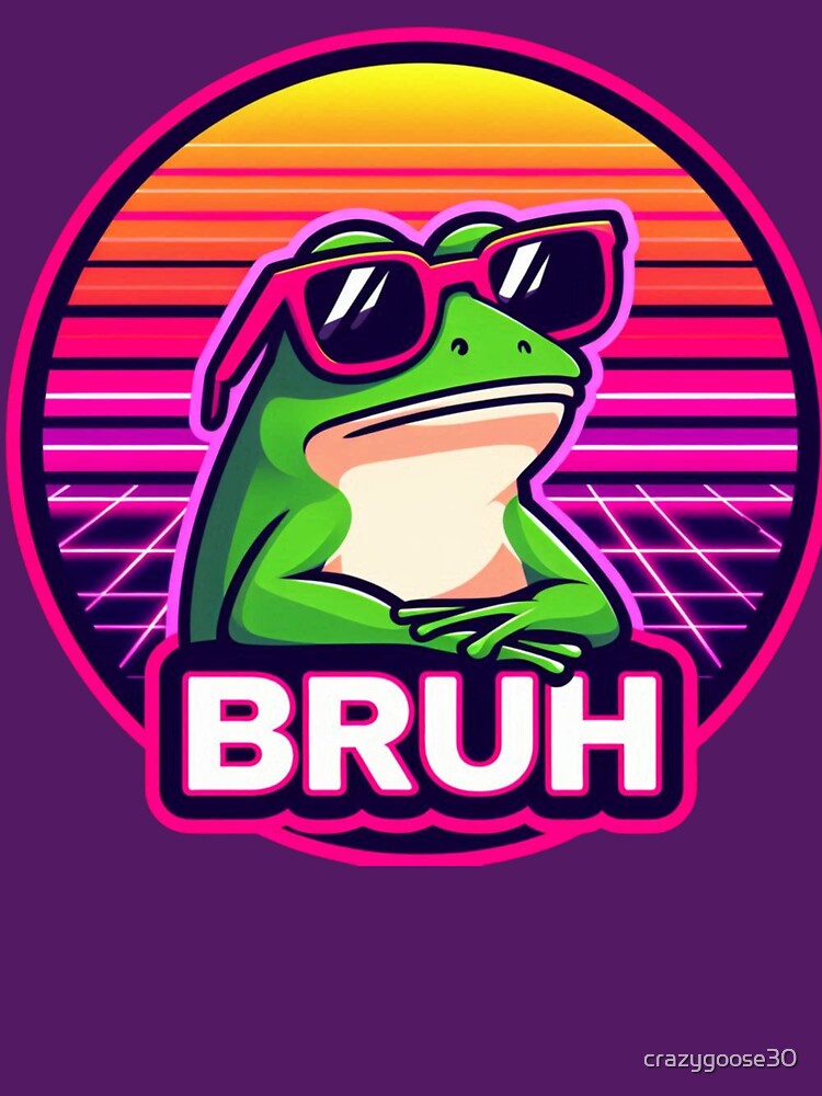 Bruh Frog Vaporwave Retro Meme by crazygoose30