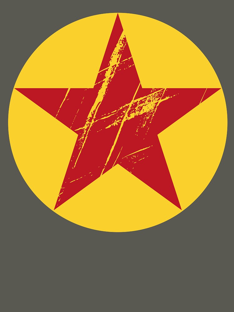 Vintage Red Star – Classic Symbol on a Yellow Background by Marcus Echo Wear