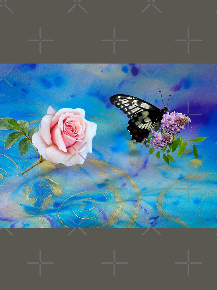 Soft Rose butterfly textile art by Aquila Light Pictures