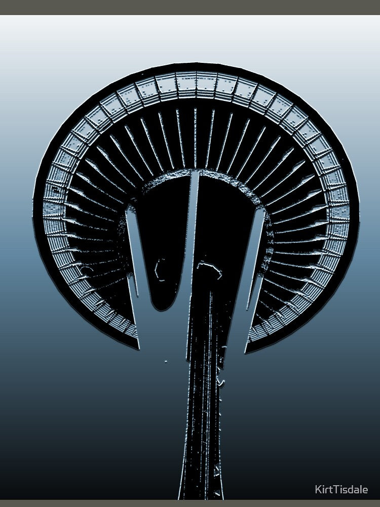 Space Needle In Blue by KirtTisdale