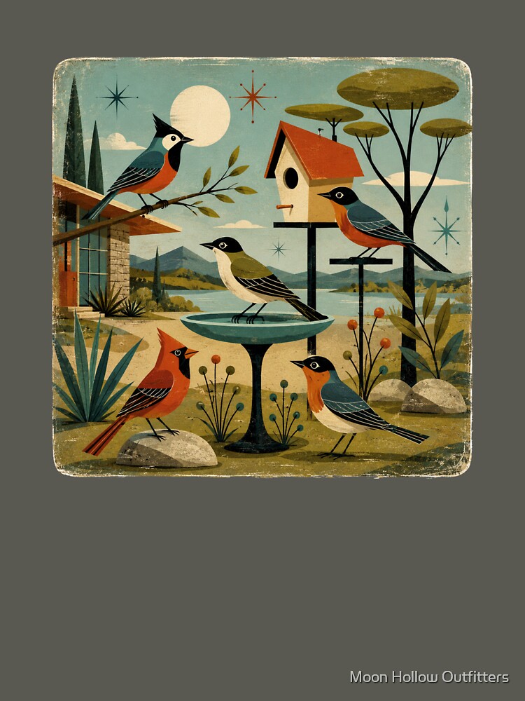 Mid-Century modern birds. by Moon Hollow Outfitters