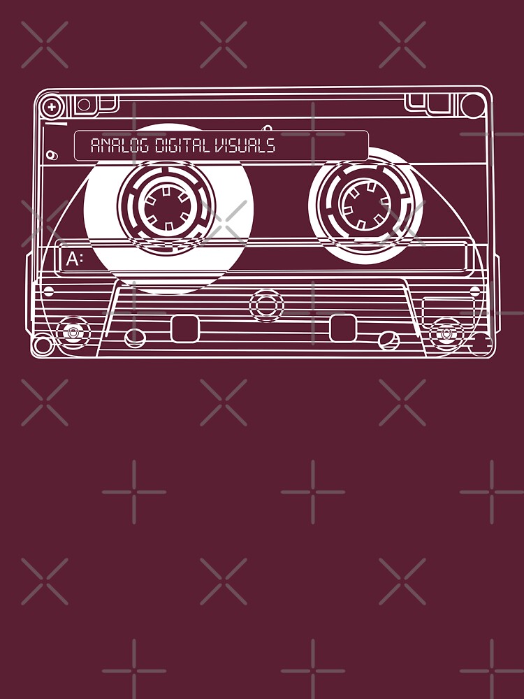 Cassette Tape Graphic Tee – Mixtape Era Y2K Streetwear (White Lines) Choose a Darker Color / Analog / Music by analogdigitalvz