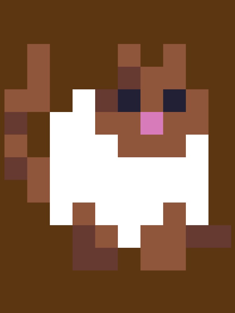 White and Brown Fat Pixel Cat by Michael Stewart