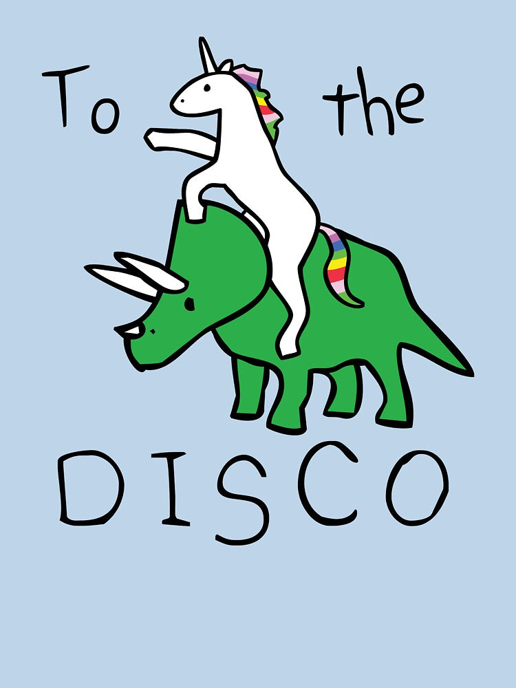 To The Disco (Unicorn Riding Triceratops) by jezkemp