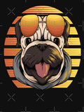 pug dog retro sunset by crack dsg