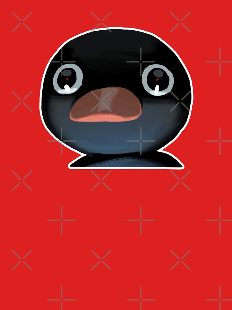 Terrified Pingu Meme (Coral Pink BG) by FilipeFerreira