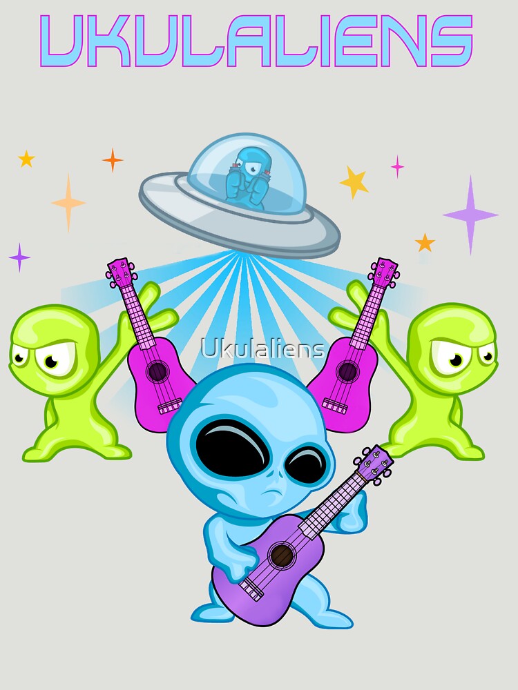 Ukulaliens Ukulele Club Original Logo With Text by Ukulaliens