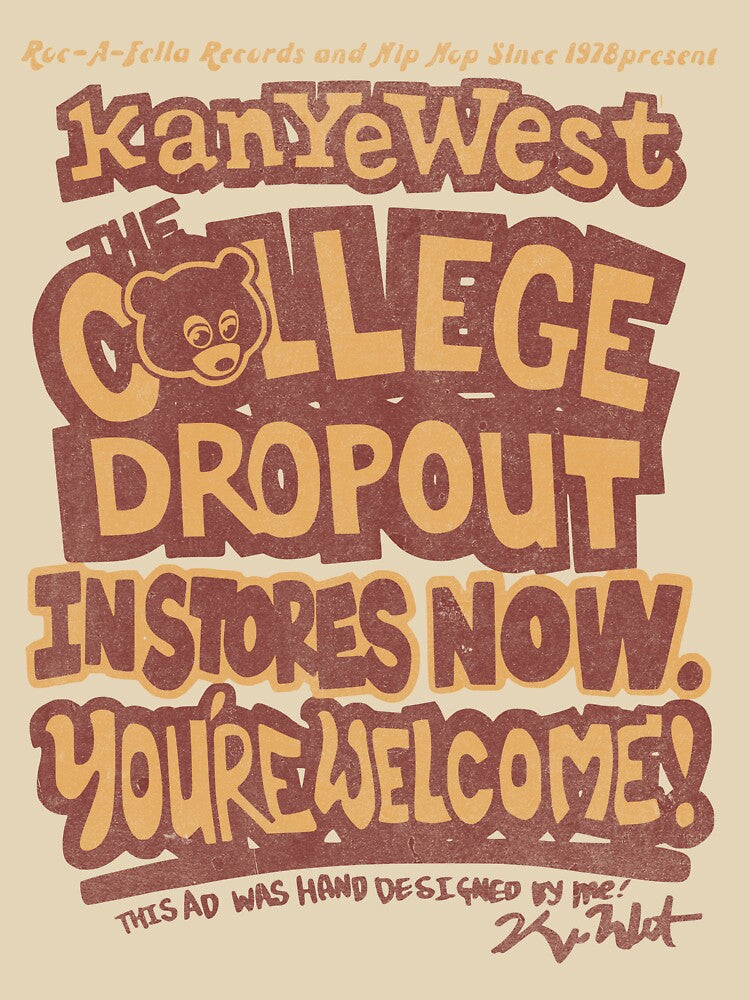 Vintage College Dropout Kanye West Graphic by NapkinDesigns