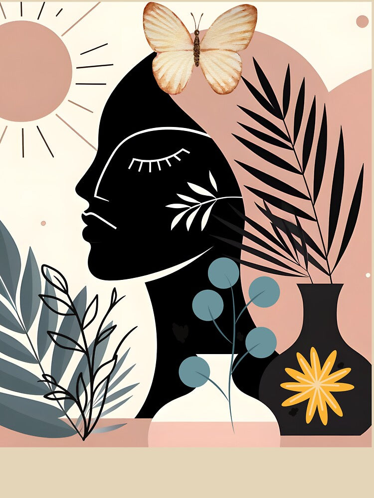 Boho Aesthetic Boho Plant Geometric by MarcelooArt
