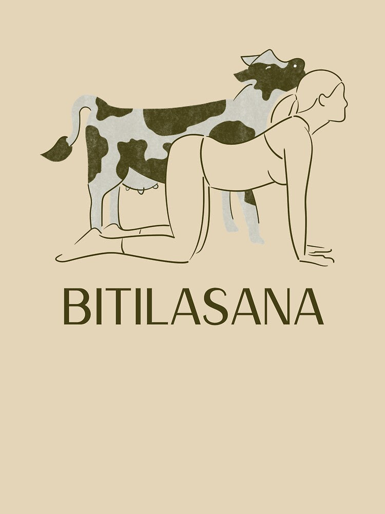 Cow Yoga Pose Bitilasana – Gentle Stretch Meditation Yoga Design by WellspringXflow