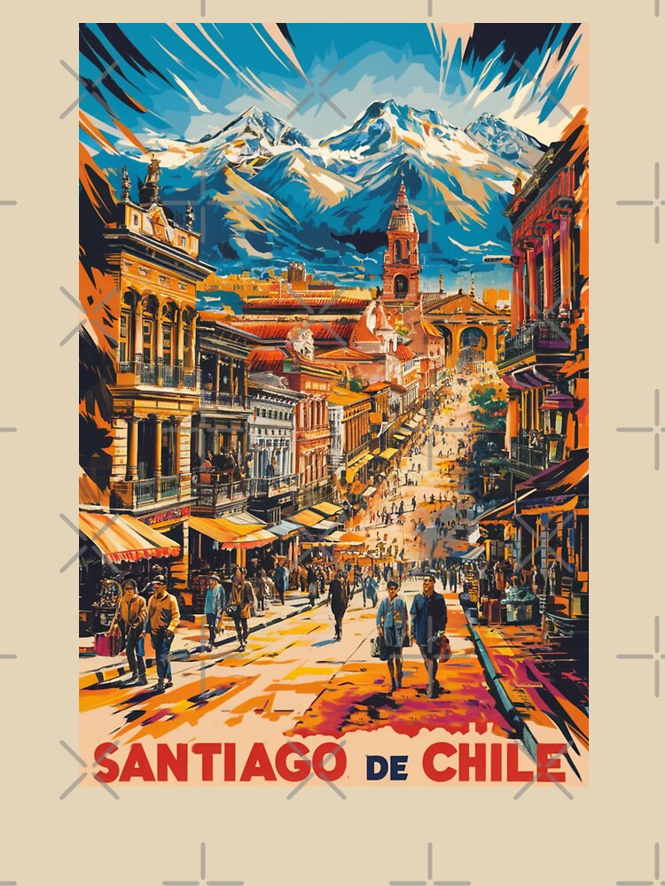 Santiago Vintage Travel Poster by TravelerRat