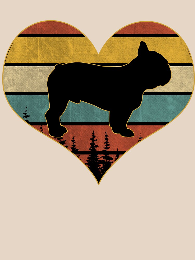 Retro vintage french bulldog heart by gastonfongemie