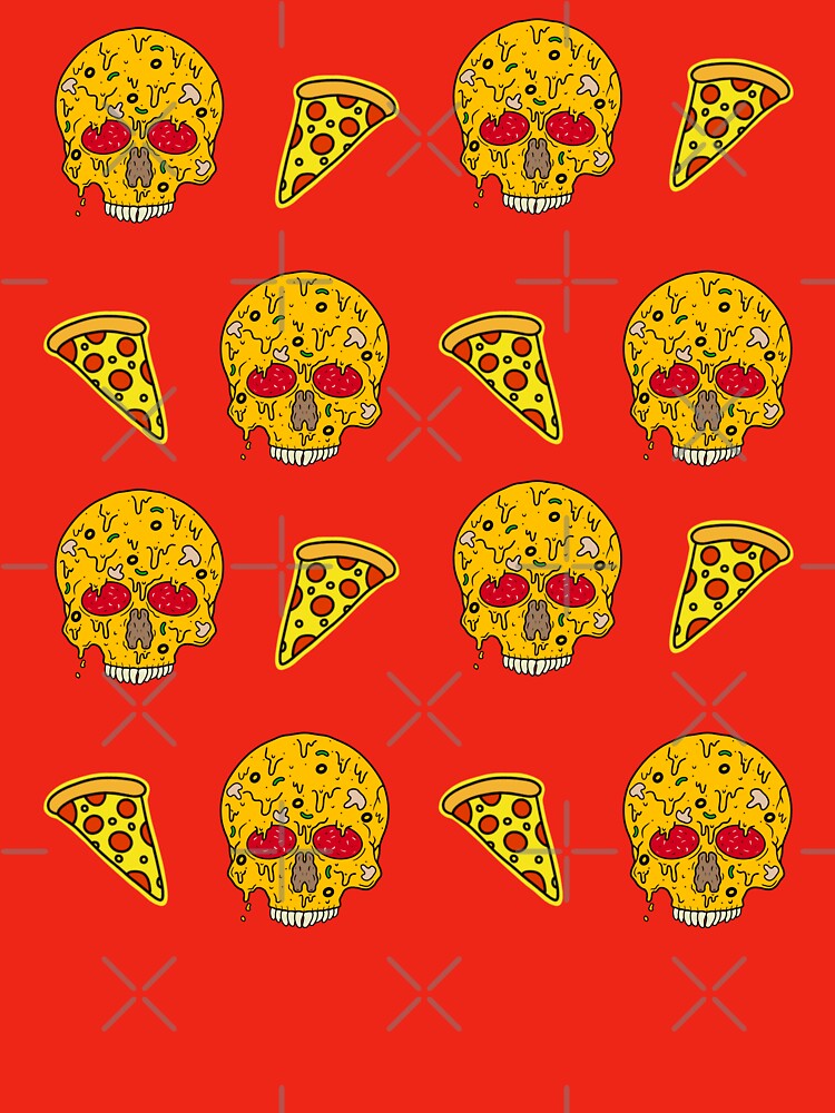 Pizza Skulls N Slices (Red) by Milasneeze