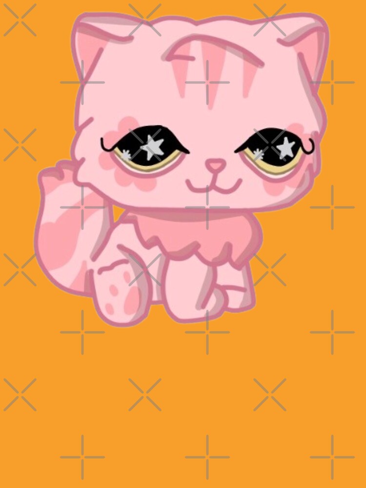 littlest pet shop cartoon fluffy pink kitty by trinketgal