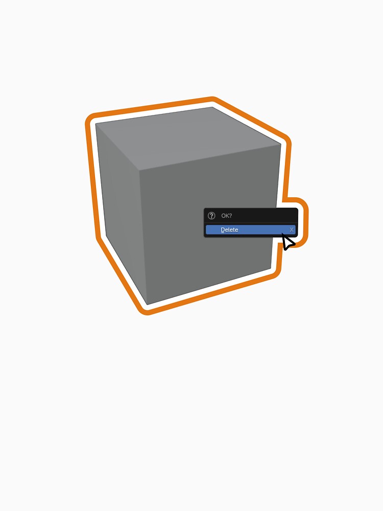 Goodbye, Default Cube! - Delete the Default Cube - Blender Meme Design by PO3Designs