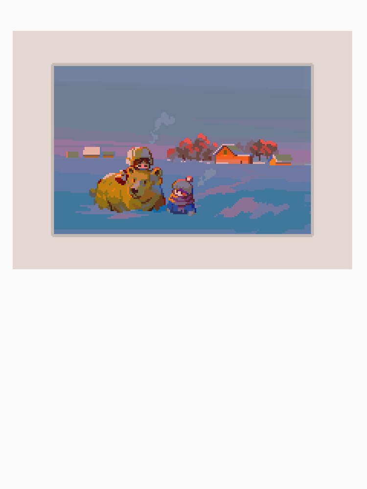 Cozy Winter Pixel Art with Bear and Character by Bobablin Pixel Shop