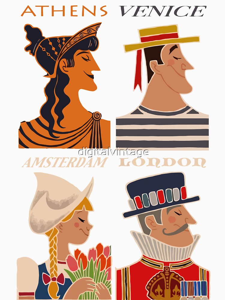 European Athens Venice Amsterdam London Travel by digitalvintage