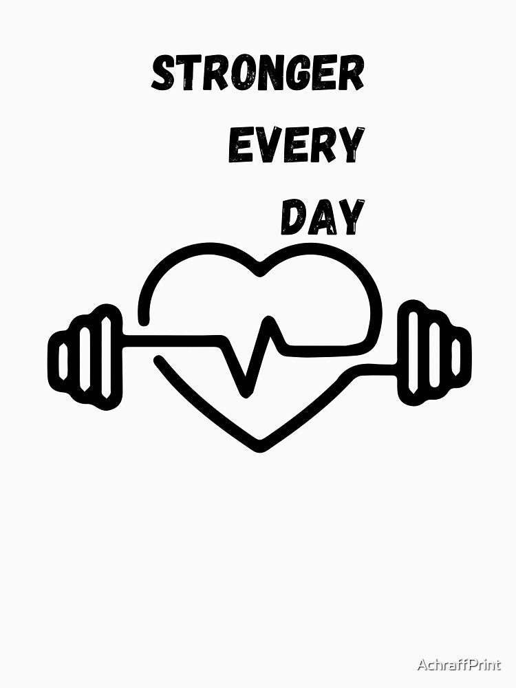 Stronger Every Day Minimal Fitness by AchraffPrint