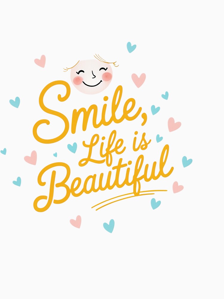 Smile, Life Is Beautiful – Inspirational Quote Hat by ThePixelMind