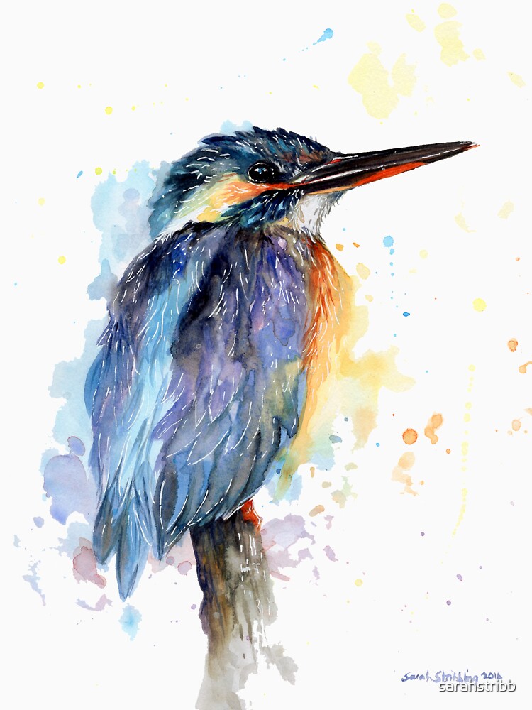 Watercolour Kingfisher by sarahstribb