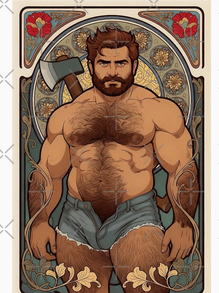 Gay Lumberjack Bear – Queer Art Nouveau Warrior by ZhivanCrimson