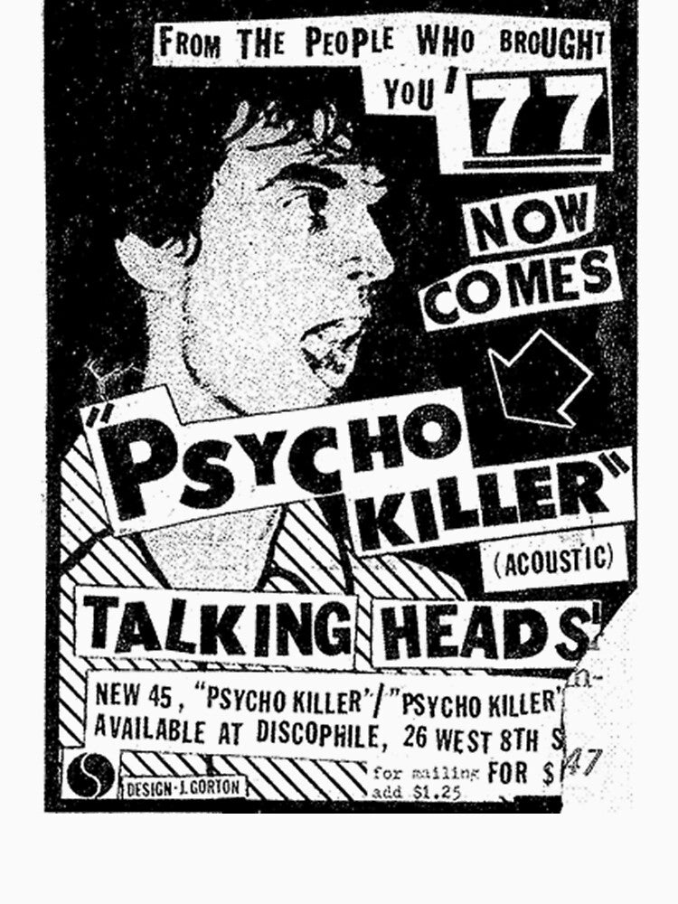 Psycho Killer _ Post Punk Vintage Design by EltaSteub