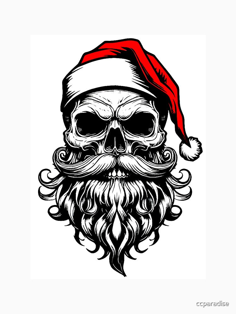 Santa Skull - Funny Edgy Holiday Pop Art by Earth Nature Creations