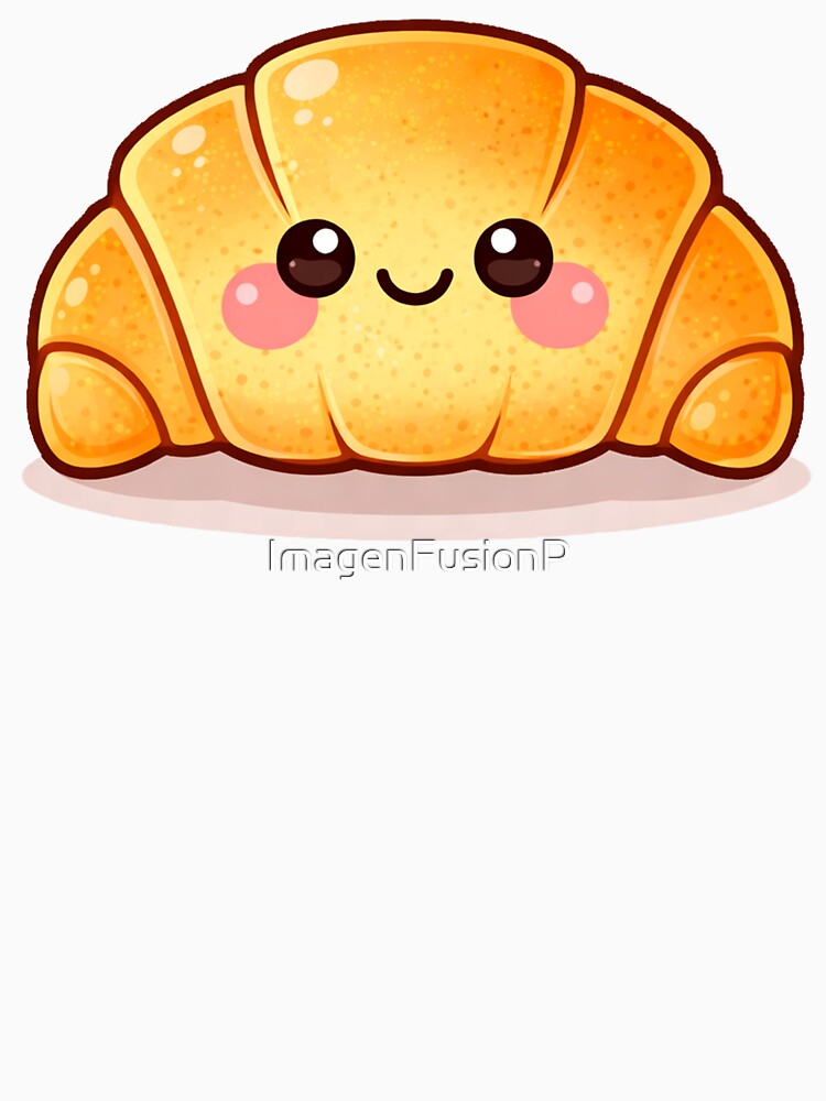 Kawaii Croissant Cute Food Character by ImagenFusionP