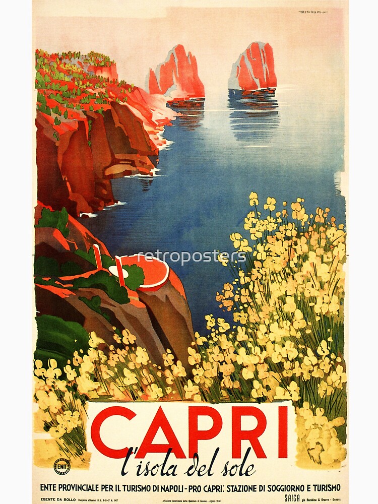 CAPRI ITALY Island Of The Sun Vintage Art Deco Travel by retroposters