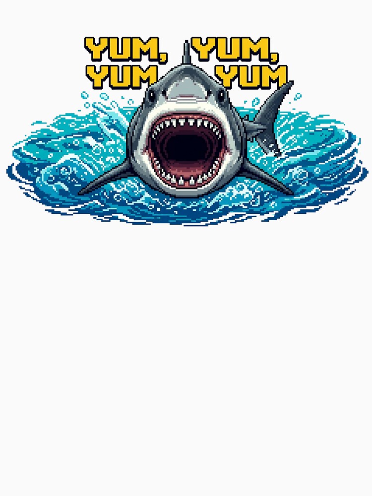 Yum Yum, Great White Shark by givememytees