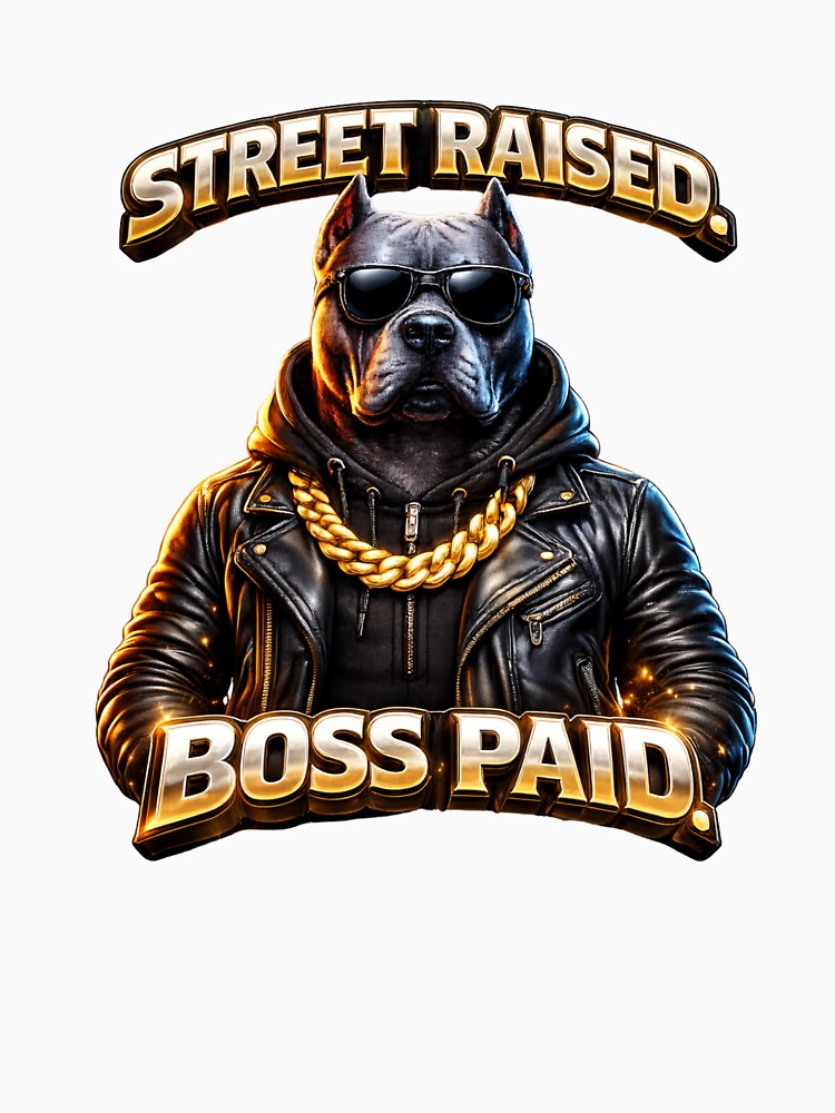 Street Raised Boss Paid Pitbull Streetwear by RawEdgeStudios