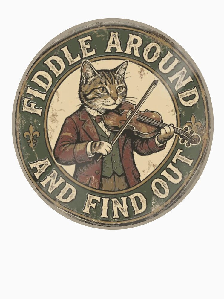 Vintage Fiddle Cat Funny Cat Violinist by BradStiedem
