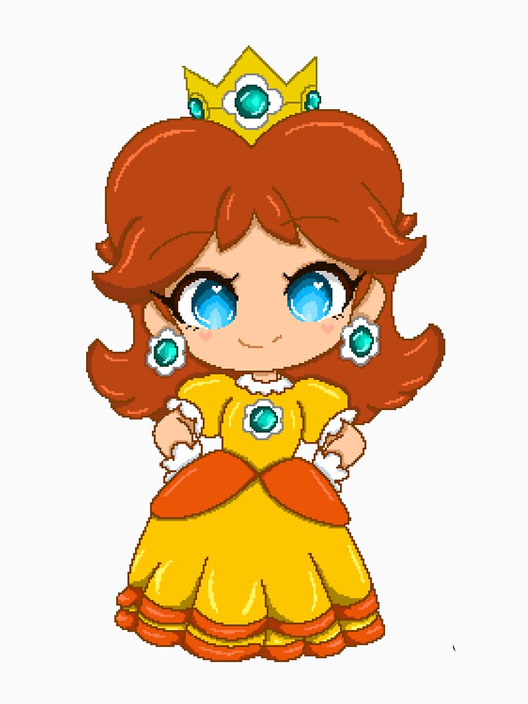 Princess Daisy chibi pixel-art by MiloBoo