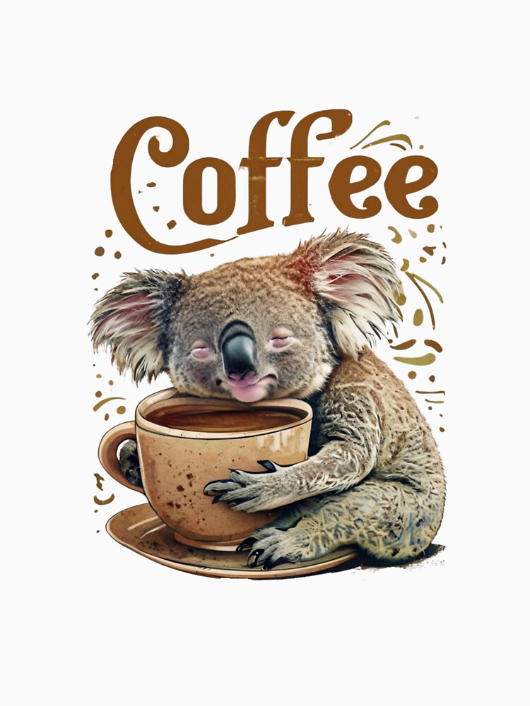 Coffee Lover Koala - Cute Sleeping Koala Bear Hugging a Coffee Mug - Funny Animal Design for Coffee Addicts and Sleepy People by Colorful-Garden