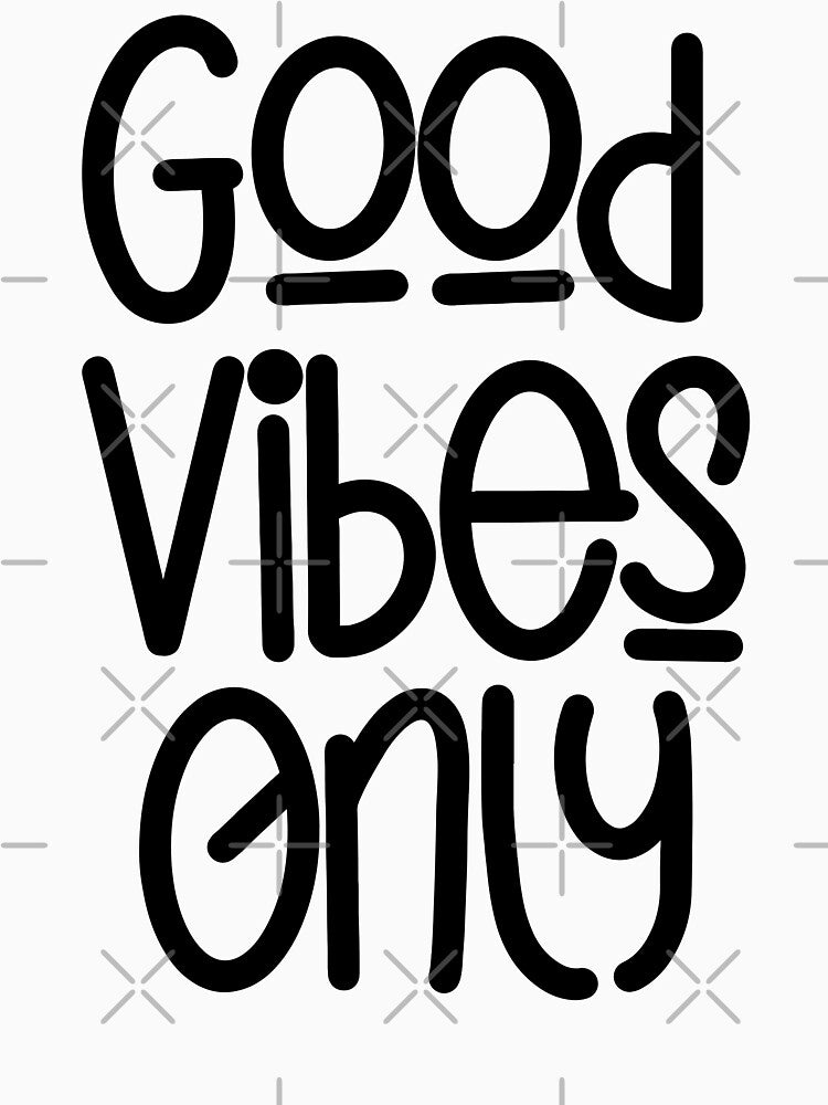 Good Vibes Only - Quote in Black Playful Typography by Cawaiico