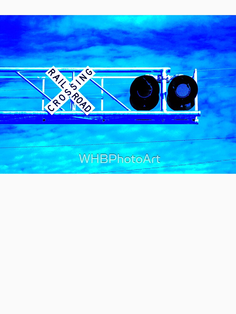 Railroad Crossing Overhead Cantilever Flashers with Blue Lights by WHBPhotoArt