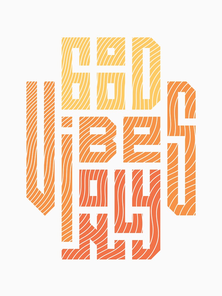 Good Vibes Only – Retro Geometric Wave Typography Design by WooHooStore