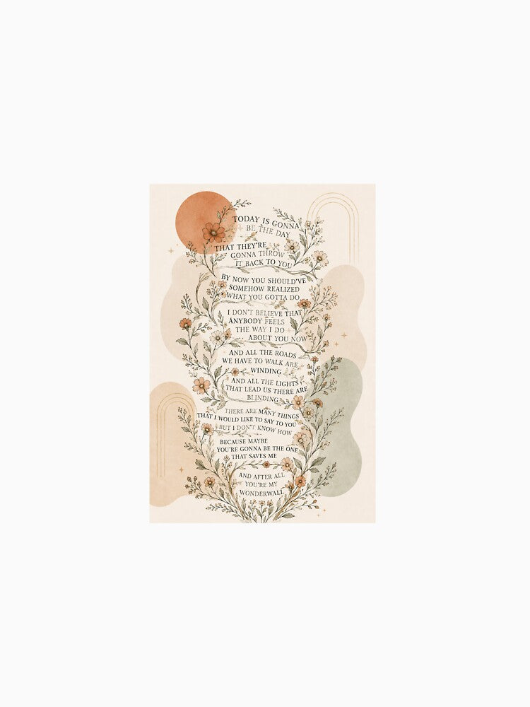 Minimalist Oasis Wonderwall Floral Print by AlexGreaney