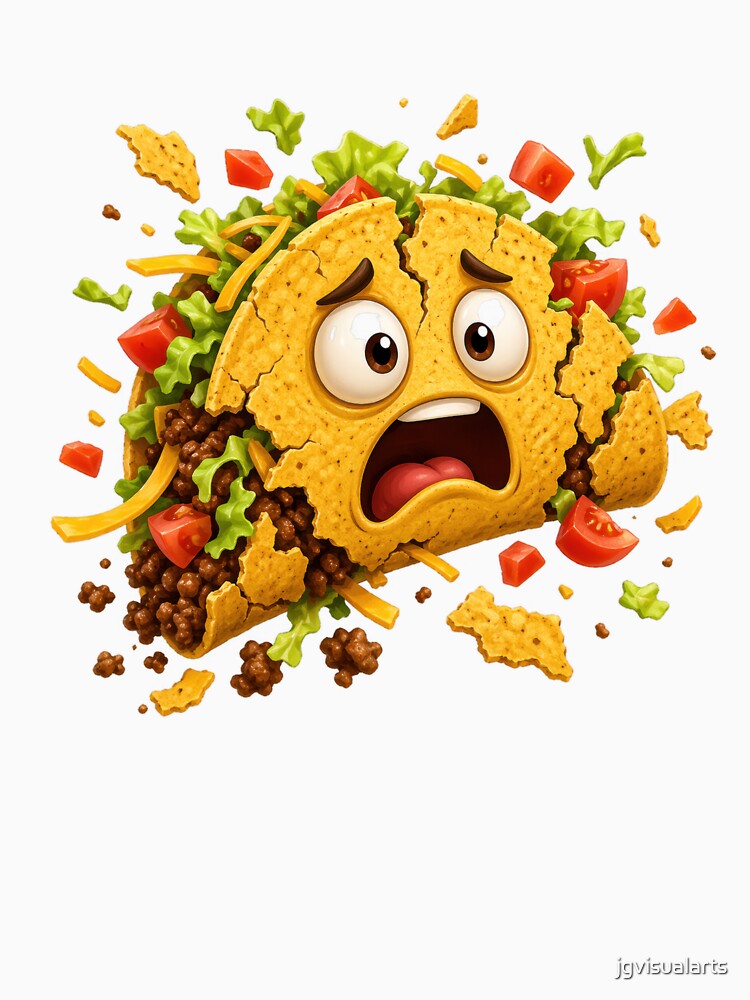 Scared Taco Falling Apart Cartoon by jgvisualarts