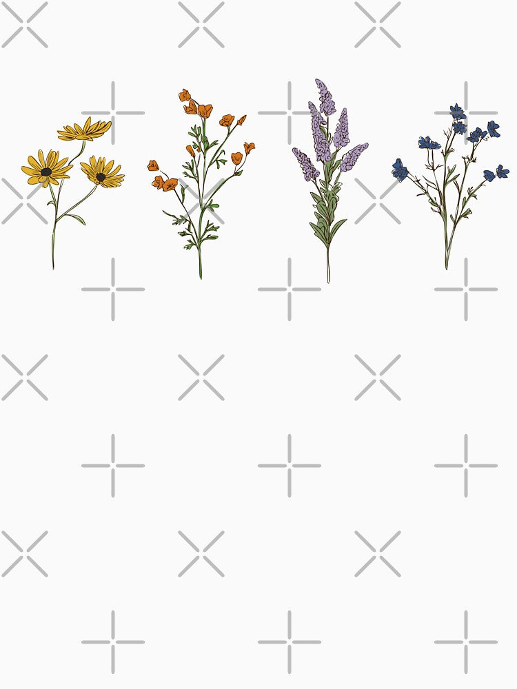 Handdrawn Wildflowers by GlowinUp Shop