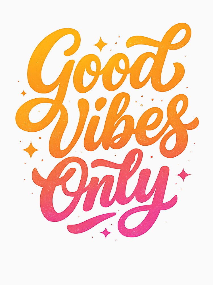 Good Vibes Only – Positive Retro Gradient Script Typography Design by TheVintageFolio