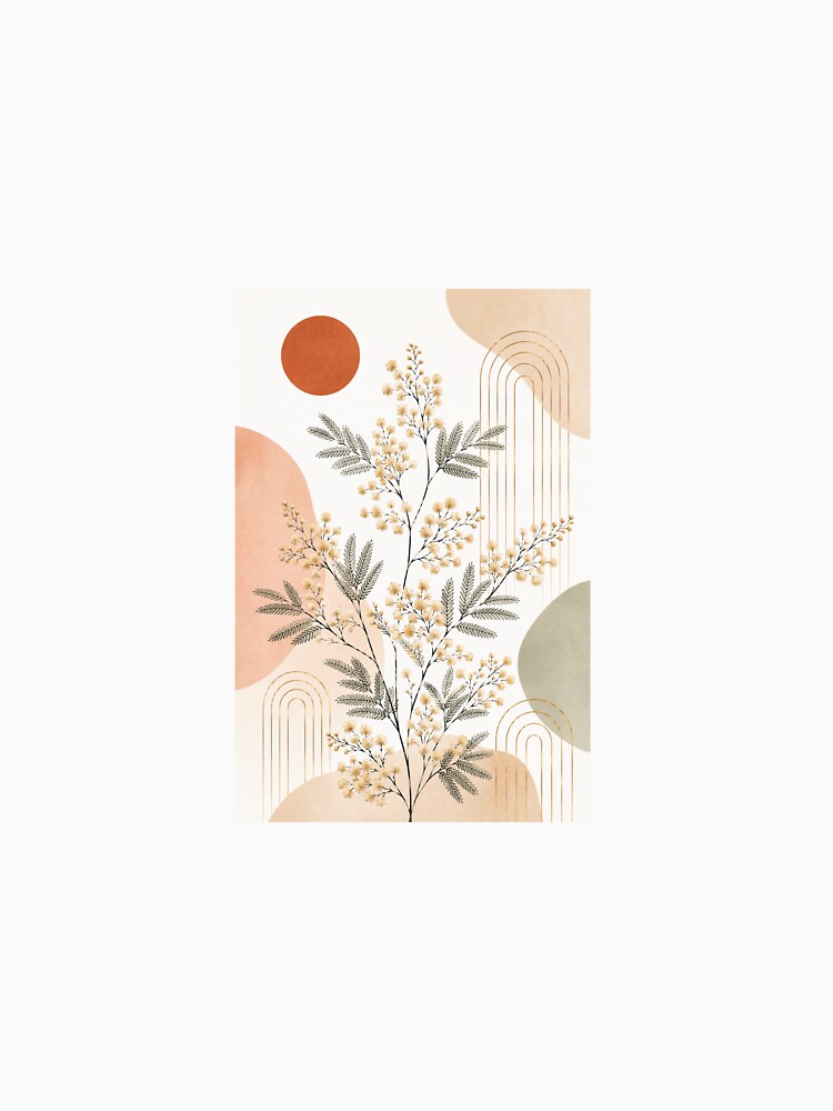 Minimalist Boho Mimosa Arch Print by AlexGreaney