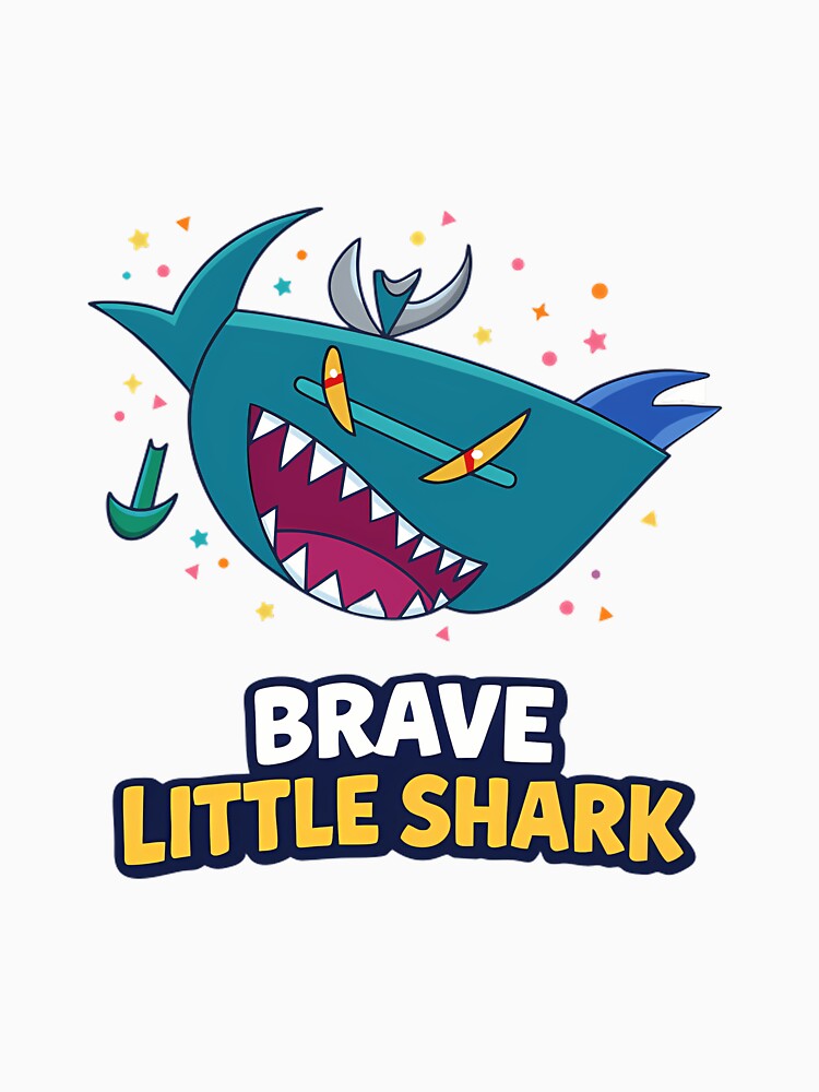 Brave Little Shark Cartoon Illustration For Kids A by AbdullohAAA
