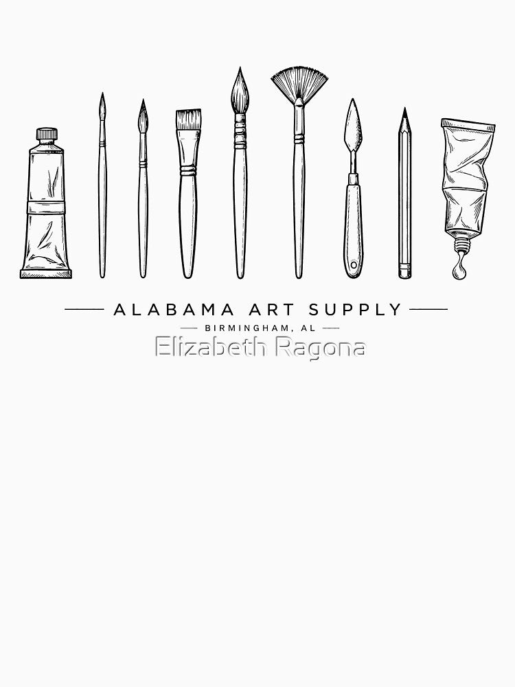 Alabama Art Supply - Art Tools (Black design) by Elizabeth Ragona
