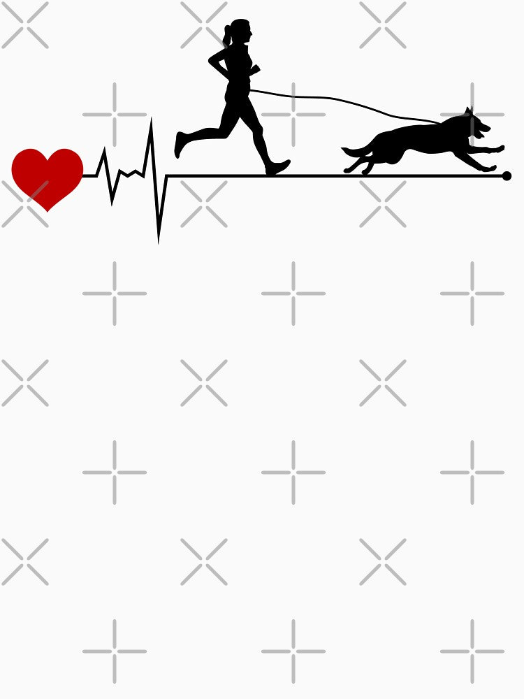 Canicross Trail Running Dog Sport Heartbeat Pulse by CuteDesigns1