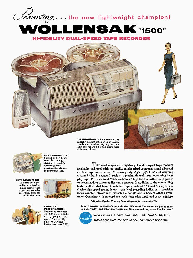 1957 WOLLENSAK TAPE RECORDER - ADVERT by ThrowbackAds