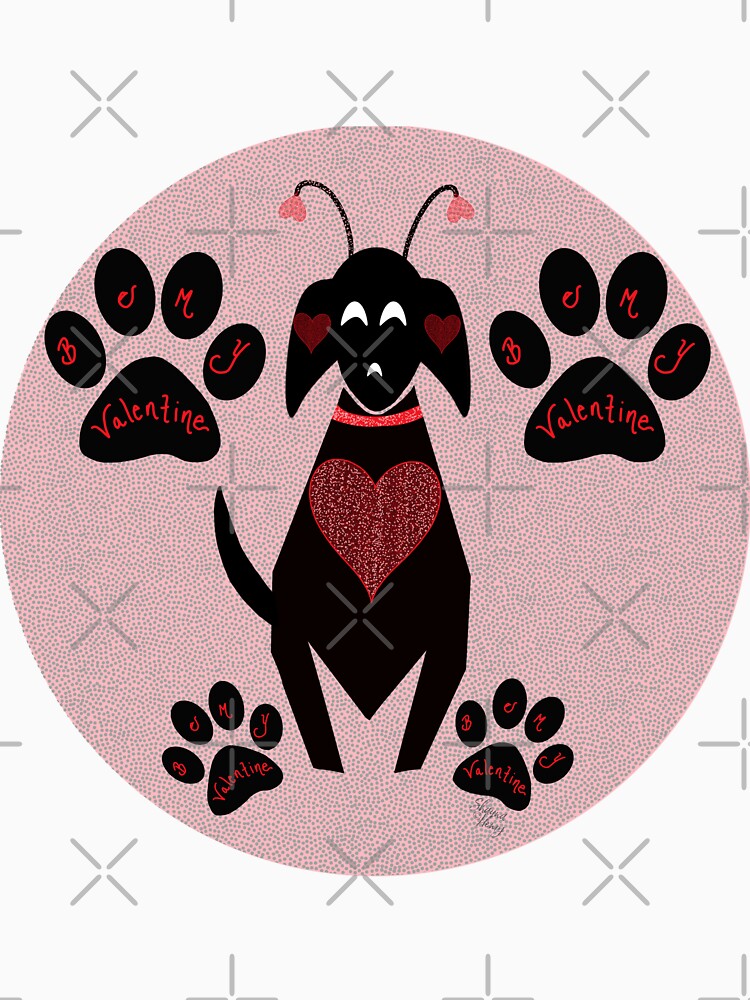 Mid-Century Modern Funny Valentine Dog Pattern - Pink by Old Urban Farmhouse Design Studio